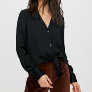Wilfred Free | Aritzia | Tie Up Blouse | XSmall | Black